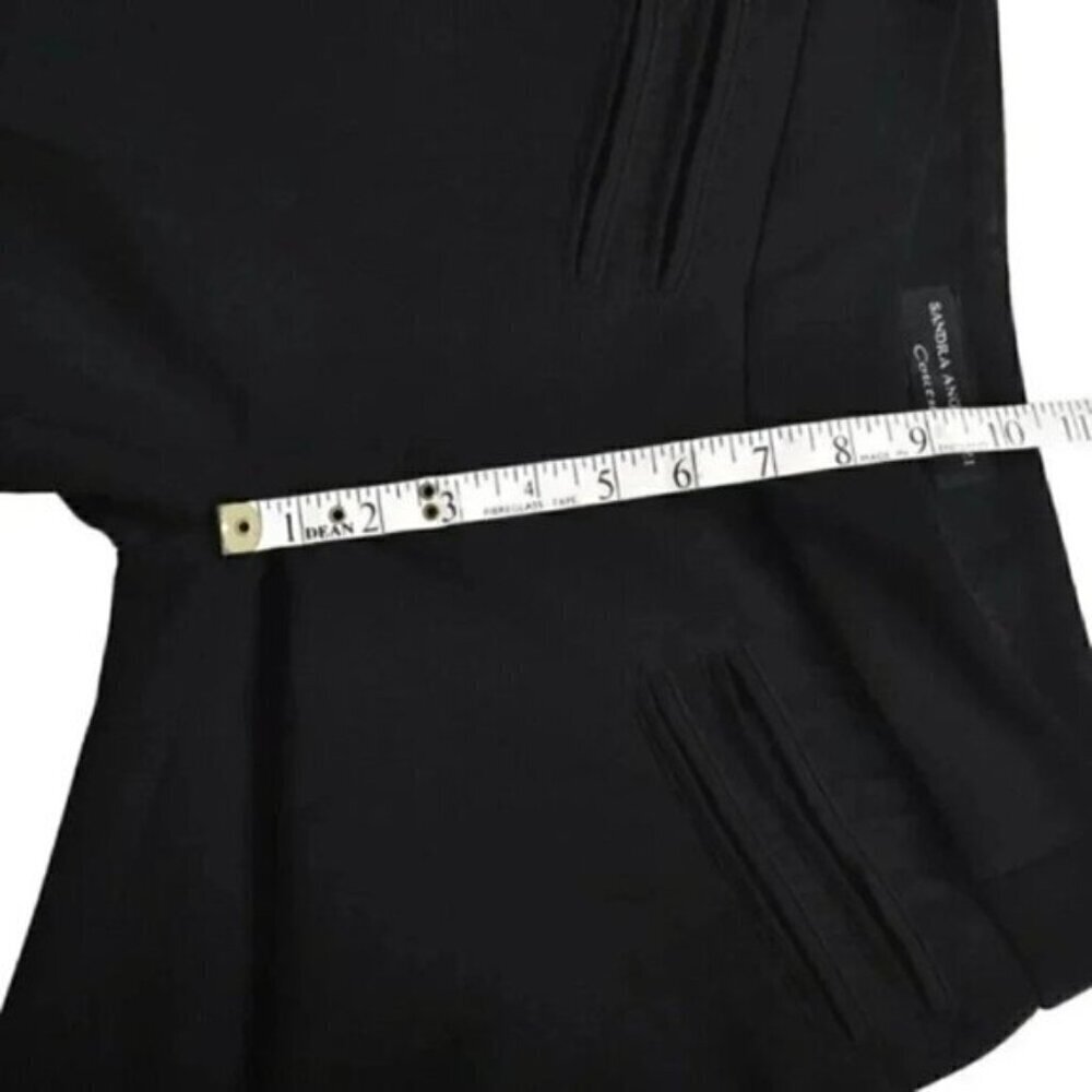 Sandra Angelozzi  Couture Wide Leg Black Pants Lined Size 6 - Picture 9 of 10